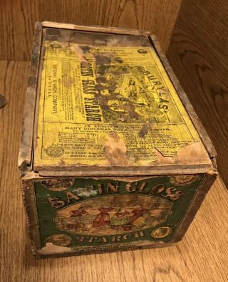 Antique Circa 1890’s Wood Duryeas Starch Box “great Advertisement” Color Lithos
