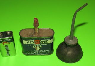 Vintage Keystone Oil Can And Small Oiler Can