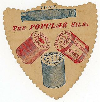 Brainerd And Armstrong Company Die Cut Card Promotes Spool Thread C.  1880