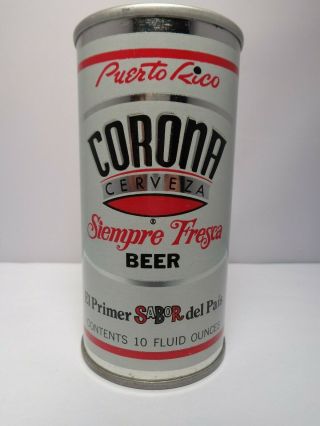 Corona Cerveza Siempre Fresca 10 Oz.  Straight Steel Pull Tab Beer Can 5