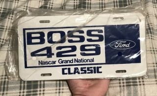 Vtg Ford Boss 429 Nascar Grand National License Plate 1969 Mustang 1970 Rare