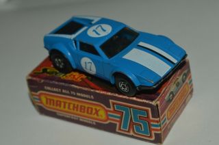 1975 Matchbox Lesney Superfast 8 De Tomaso Pantera Blue Hk Diecast