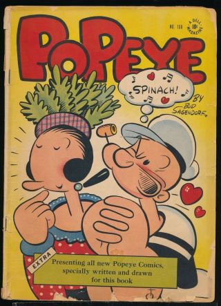 Popeye No.  168 1947 Dell Four Color Comic Book Olive Oyl