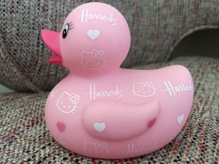 Sanrio Hello Kitty Harrods London Pink Rubber Duck Ducky Figure 2011 Rare 2