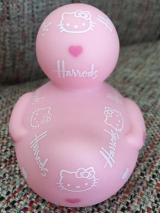 Sanrio Hello Kitty Harrods London Pink Rubber Duck Ducky Figure 2011 Rare 3