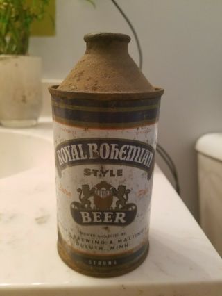 Royal Bohemian Style Cone Top Beer Can 1950 