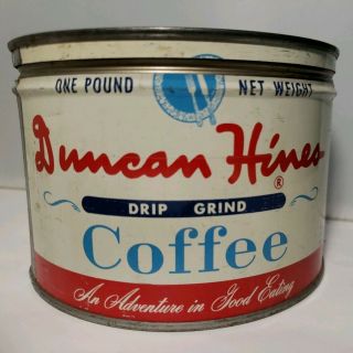 Duncan Hines Coffee Tin Rare 1 Lb Key Can Fleetwood Coffee Co
