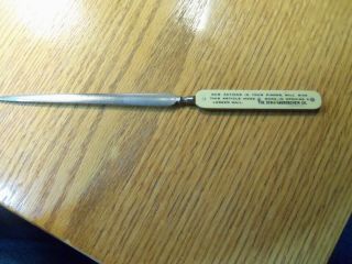 VINTAGE CELLULOID ADVERTISING LETTER OPENER STAIB - ABENDSCHEIN CO PIANO ACTIONS 3