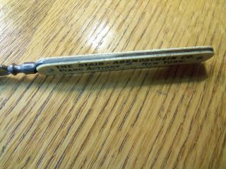 VINTAGE CELLULOID ADVERTISING LETTER OPENER STAIB - ABENDSCHEIN CO PIANO ACTIONS 5