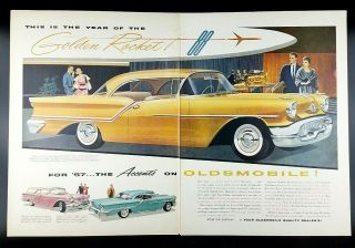 1956 Oldsmobile Golden Rocket 88 Photo Print Ad Vintage Advertisement