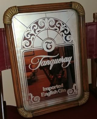 Rare Vintage Tanqueray Mirrored Bar Sign -