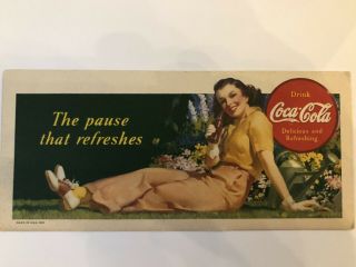 Antique Coca Cola Lithograph Cardboard 1941