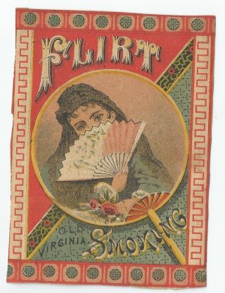 Rare 1890s Old Virginia Smoking Flirt Sultry Maiden Victorian Trade Card Cut - Out