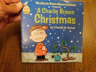 Vtg Fun A Charlie Brown Christmas Charles Schulz Read Along Book & Record Set