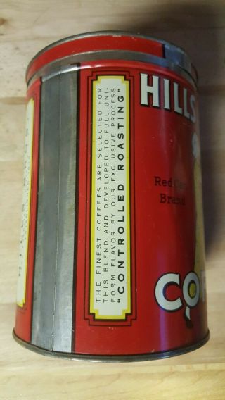 Vintage Hills Bros.  Coffee Tin Can With Lid - 3