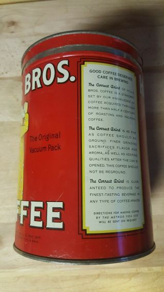 Vintage Hills Bros.  Coffee Tin Can With Lid - 5