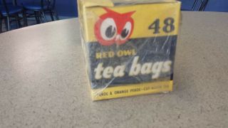 1950 ' s 1960 ' s Red Owl Grocery Store Box Of 48 Tea Bags Still 59 Cents 5