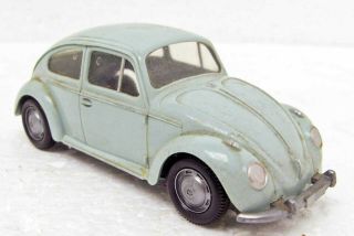 Rare Plastic Volkswagen Vw Beetle Baby Blue 1/43 Wiking Germany