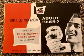 Vintage Beer Informative Booklet From Geo Weidemann Brewing 1950’s