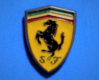 Ferrari - Black Horse & Yellow Logo - Car Emblem - Vintage Lapel Pin - I