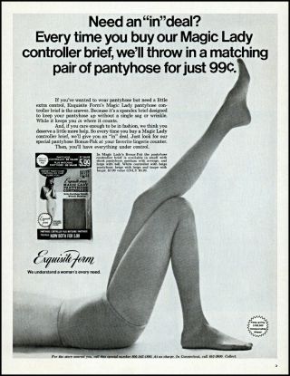 1969 Woman Legs Exquisite Form Magic Lady Pantyhose Vintage Photo Print Ad Adl11