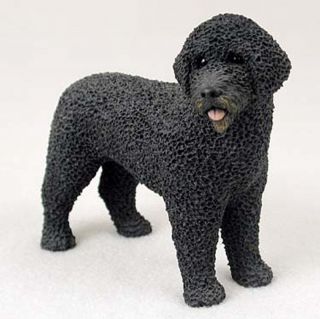 Portuguese Water Dog Figurine Hand Painted Statue
