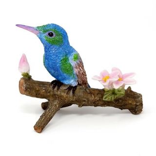 Hummingbird On Branch With Flowers (4754) Fairy Garden Terrarium Miniature 2.  5 "