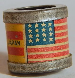 Vint Siren 1930 Cracker Jack Prize Toy Us Flag Japan Metal