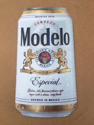 Modelo Especial Beer 9 1/4 " X 18 " Can Shaped Tin Sign.  Since 1925