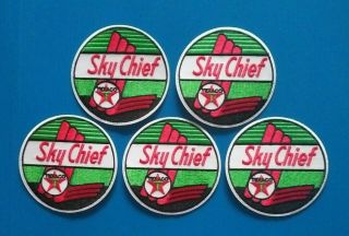 5 Texaco Sky Chief Iron Or Sewn On Filling Station Uniform Patches