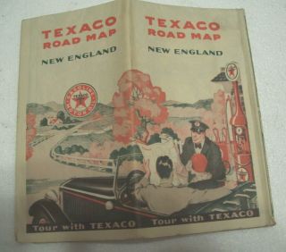 1930 Texaco Map England Shape