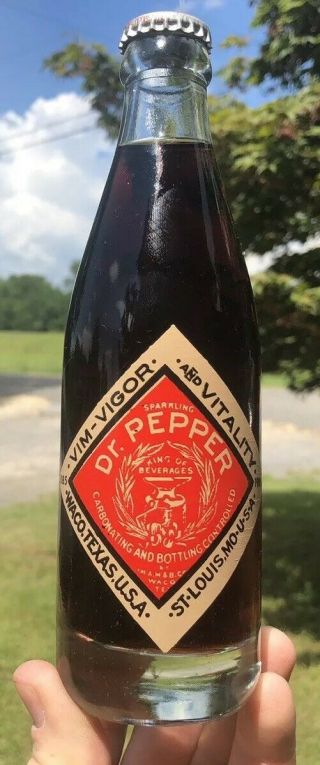 Acl Full Dr Pepper Thief Commemorative Bottle Embossed Waco St Louis