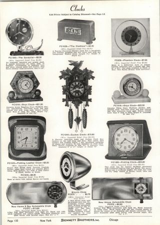 1939 Paper Ad Haven Bicycle Clock Car Auto Mirror Art Deco Digital