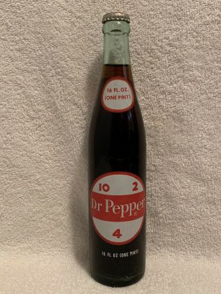 Full 16oz Dr.  Pepper 10 - 2 - 4 Acl Soda Bottle (one Pint)