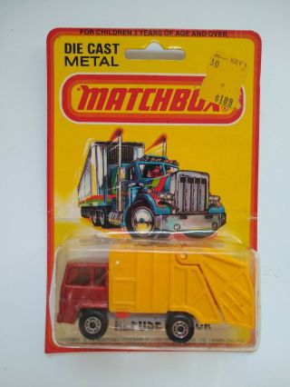 Vintage Matchbox Die Cast Metal 1979 1980 No.  36 Refuse Truck Garbage Nos