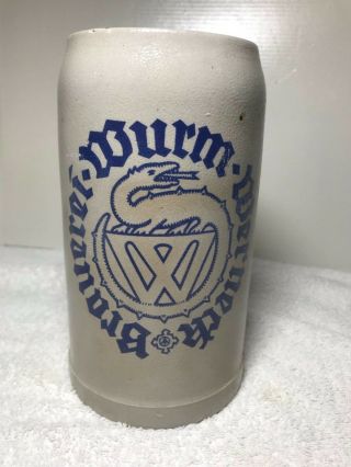 Old Tall German Beer Stein Brewery Worn Werner / Dragon Or Lizard ? 1l