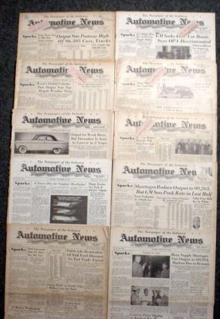 Vintage Car Advertising: (10 - Automotive News Papers) - 1946,  47,  48,  51 (4)
