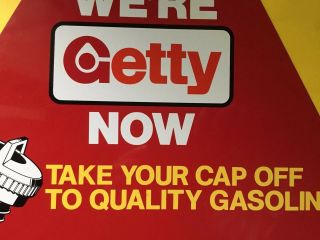 GETTY OIL SERVICE GASOLINE GAS STATION SIGN 