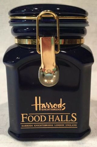 Harrods Cobalt Blue Coffee Jar Food Halls Knightsbridge 4 Oz