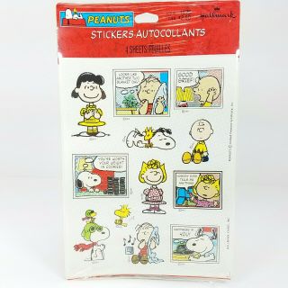 Peanuts Snoopy Hallmark Stickers 4 Sheets In Pack 48 Stickers Total Vtg