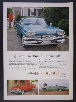 1960 Dodge Matador 2 - Door Hardtop Blue Car Color Photo Vintage Print Ad