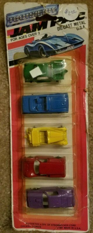 Vintage 1981 Pack Of 5 Tootsie Toy Die Cast Cars - Jam Pac 2831 - Nip