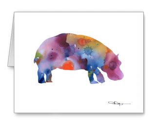 Hippopotamus Note Cards With Envelopes