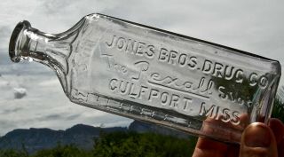 1890s Gulfport,  Mississippi Ms " Jones Bros Drug Co,  Rexall Store " 7 " Med Bottle