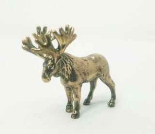 Miniature Moose From Brass - Collectible Figurine Vintage - Handmade Suvenir