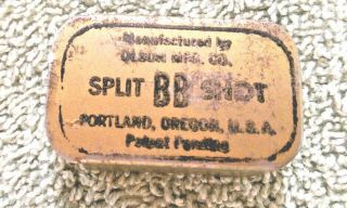 Vintage Split Bb Shot Manufactured By Olson Mfg,  Co,  Portland Oregon,  U.  S.  A.