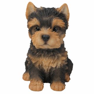 Puppy Dog Figurine Statue Yorkshire Terrier Yorkie Sculpture Figure Home Decor