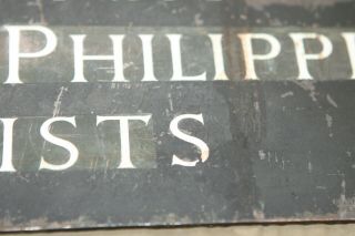 Antique Trade Sign Hand Lettered 2 Sided Solid Copper HARRY PHILIP DDS DENTISTS 5