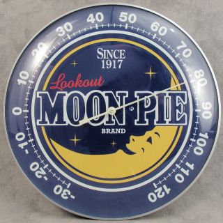 Moon Pie Since 1917 Thermometer 12” Round Glass Dome Sign Chattanooga Bakery