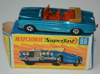 Lesney Matchbox Superfast - Rolls Royce Shadow - Creamy/yellow Base Met Blue 69